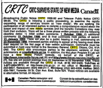 An advertisement for the CRTC's survey, pointing users towards http://www.newmedia-forum.net.